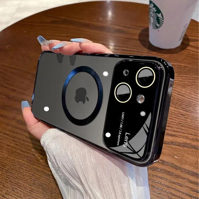 Lens Premium Non Yellowing Transparent Large Window Clear Magsafe Case For iPhones - caseimpec