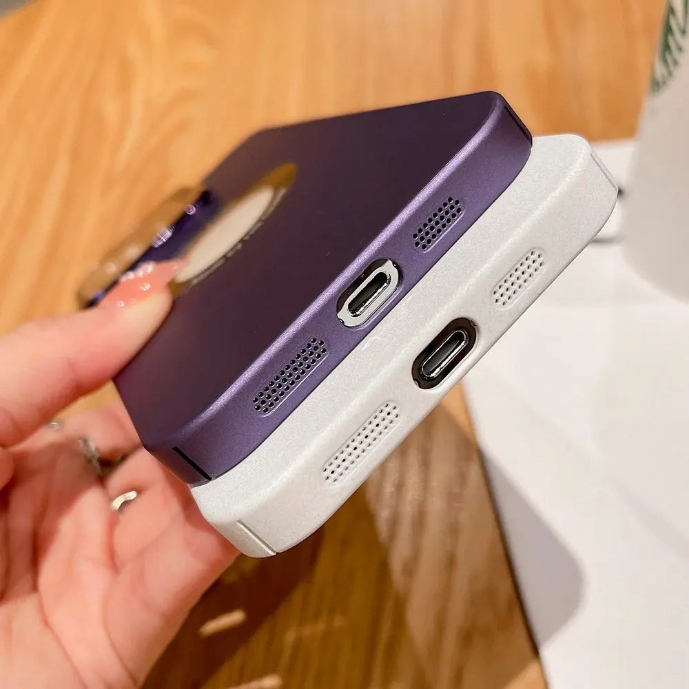 Caseimpec Luxury Glass Lens Kickstand Phone Case For IPhone - caseimpec