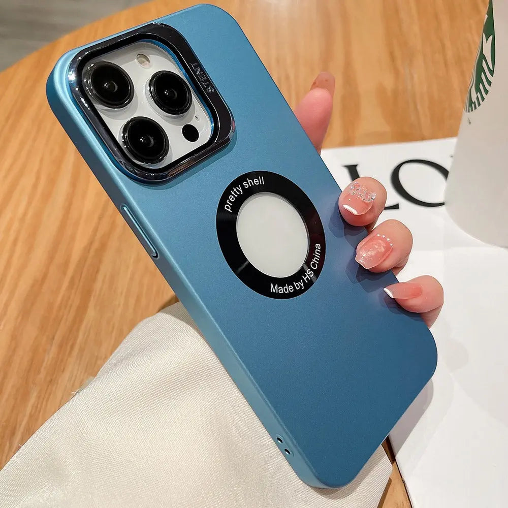 Caseimpec Luxury Glass Lens Kickstand Phone Case For IPhone - caseimpec