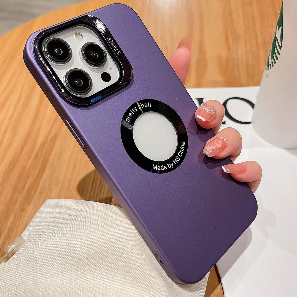 Caseimpec Luxury Glass Lens Kickstand Phone Case For IPhone - caseimpec
