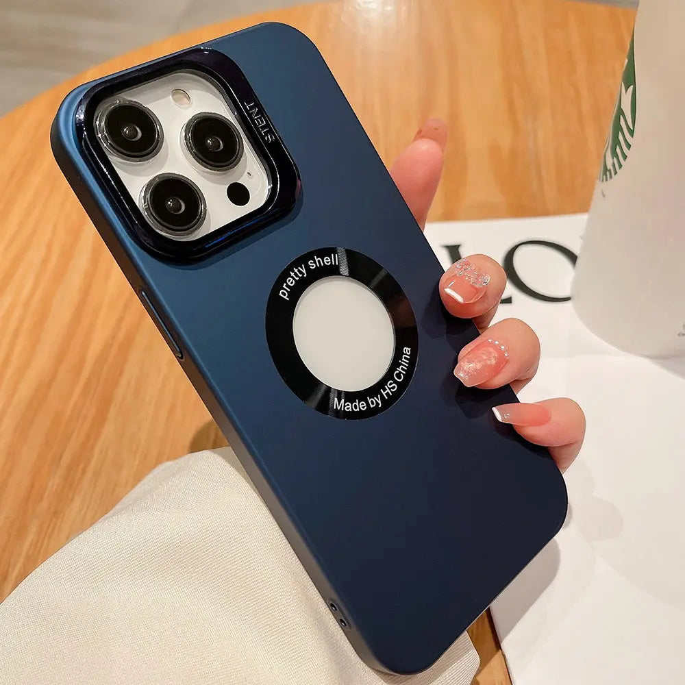 Caseimpec Luxury Glass Lens Kickstand Phone Case For IPhone - caseimpec