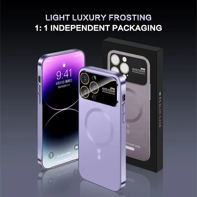 Caseimpec Premium Auto Focus Sapphire Glass AG Frosted Magsafe Phone Case for iPhones - caseimpec