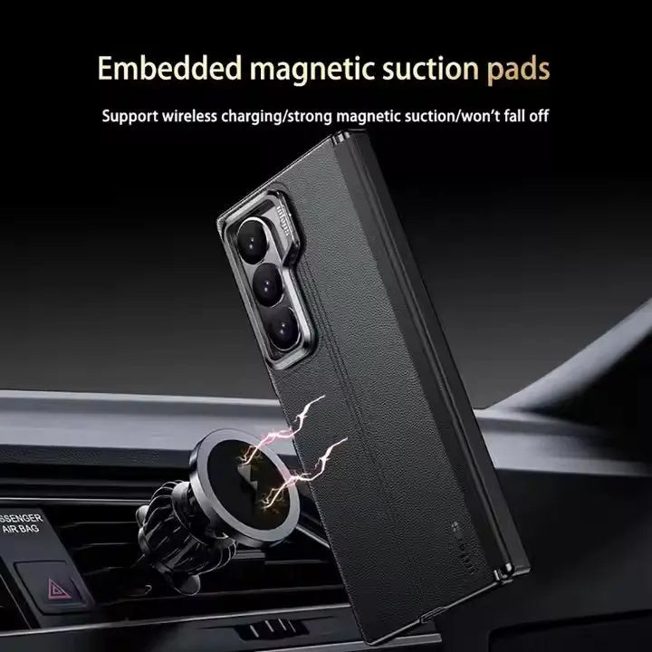 Luxury Leather 360 Protection Lens Holder Case For Galaxy Z Fold 6 caseimpac