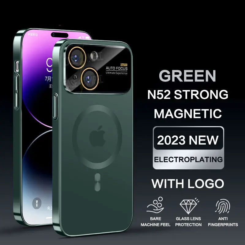 Caseimpec Premium Auto Focus Sapphire Glass AG Frosted Magsafe Phone Case for iPhones - caseimpec