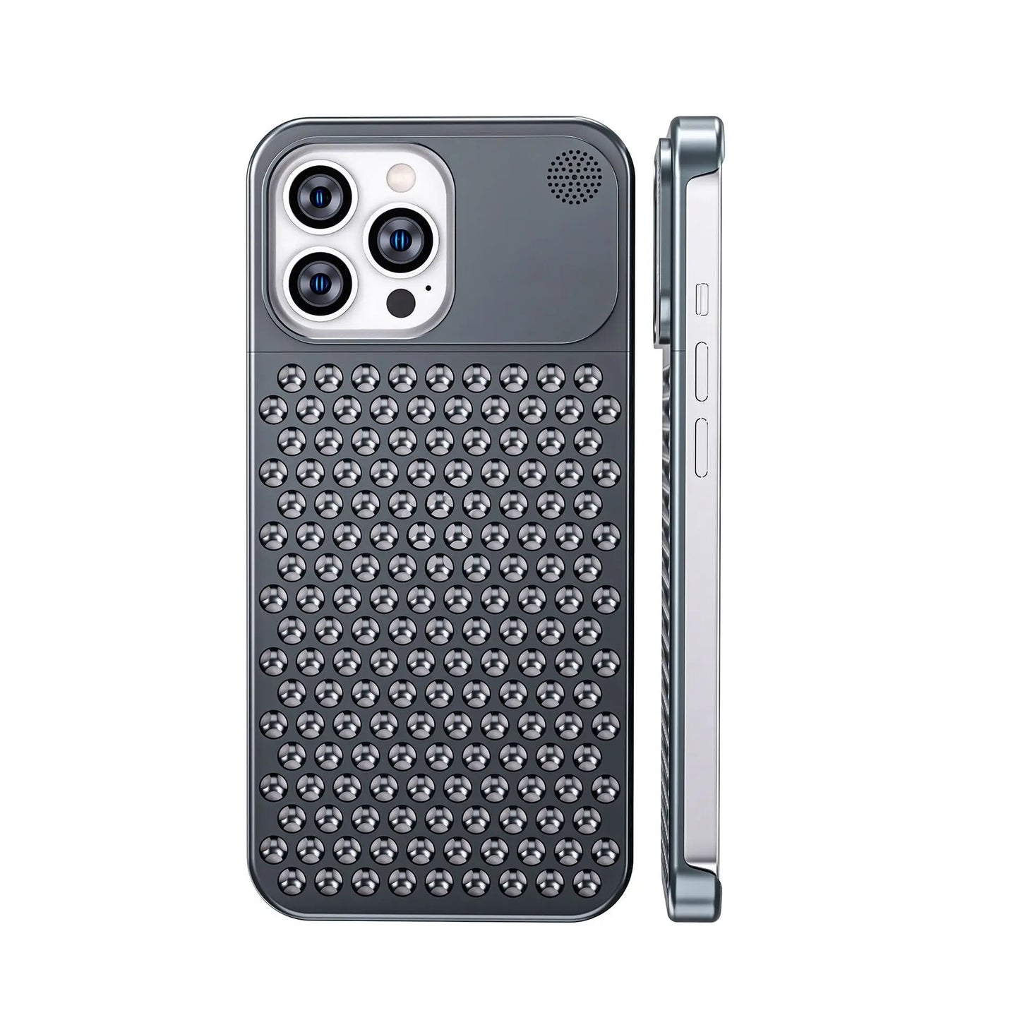 Premium Mac Pro Lattice Pattern Aeromesh Design Metal Case for iPhones - caseimpec
