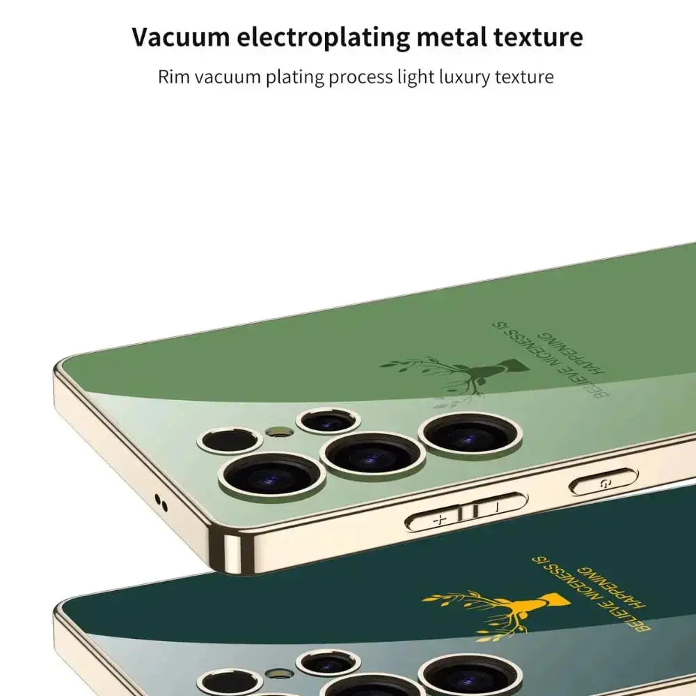 Premium Lion 9H Glass Electroplating Case For Galaxy S25 Ultra - Black caseimpec