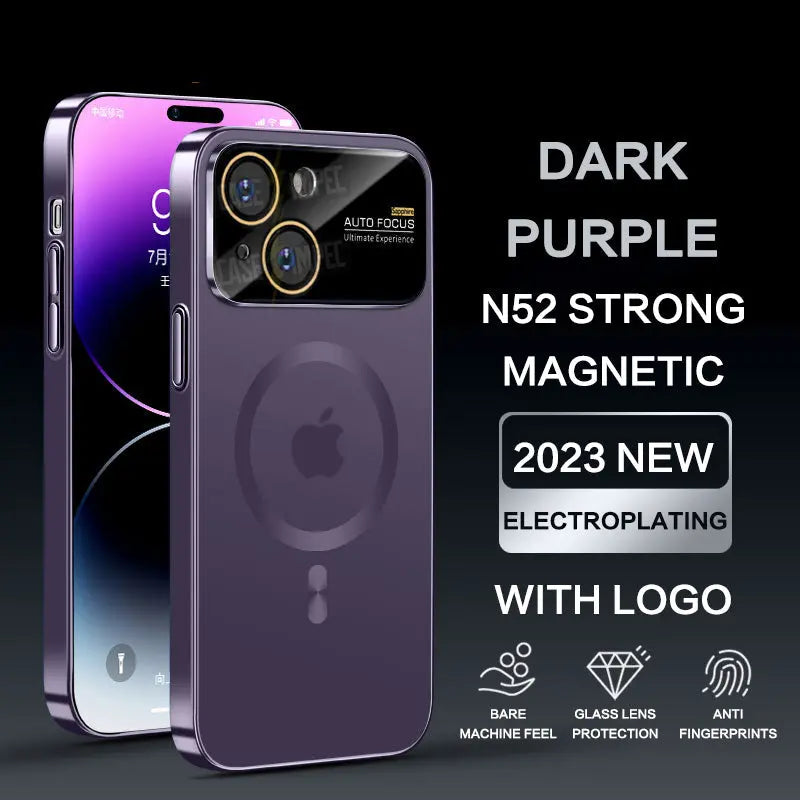 Caseimpec Premium Auto Focus Sapphire Glass AG Frosted Magsafe Phone Case for iPhones - caseimpec