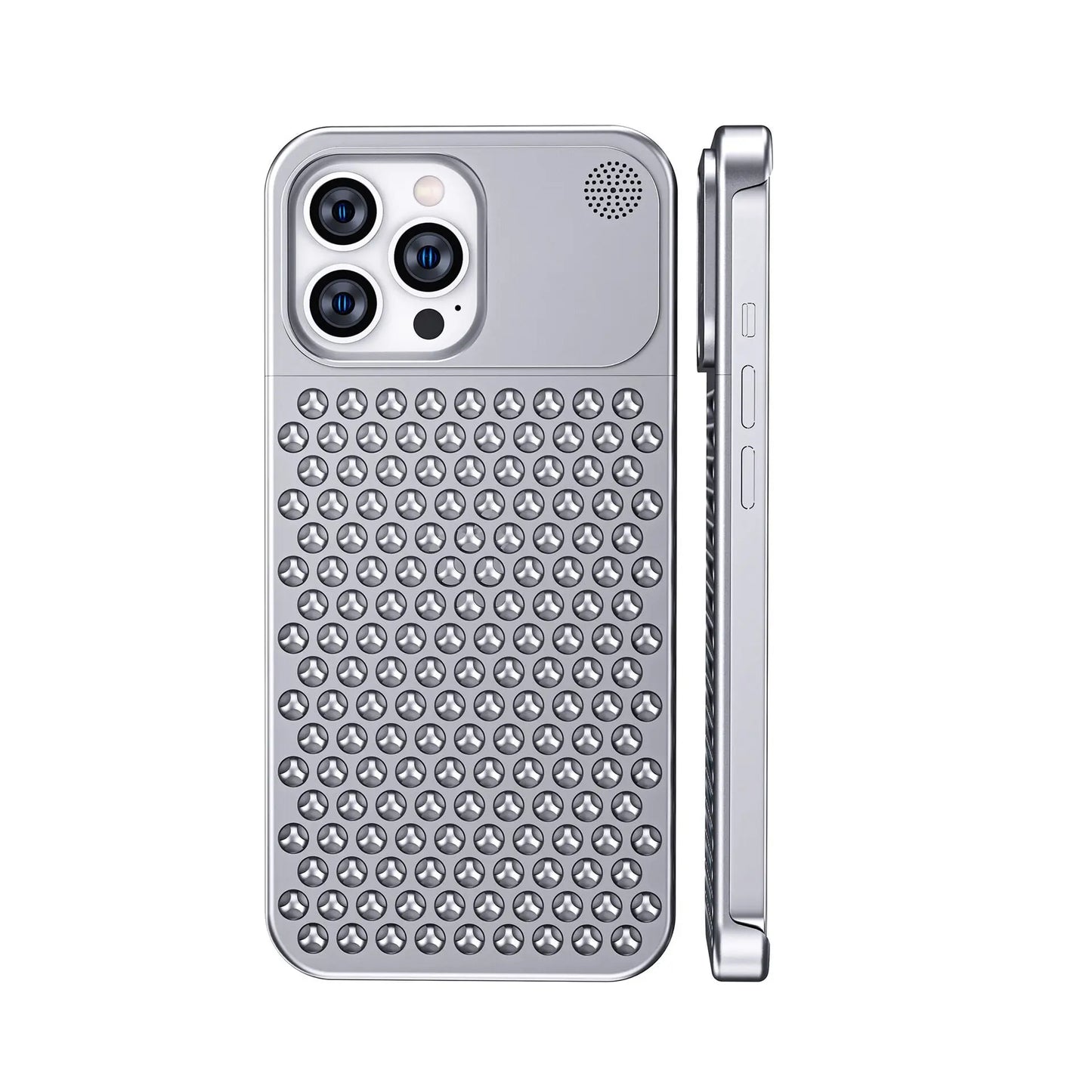 Premium Mac Pro Lattice Pattern Aeromesh Design Metal Case for iPhones - caseimpec