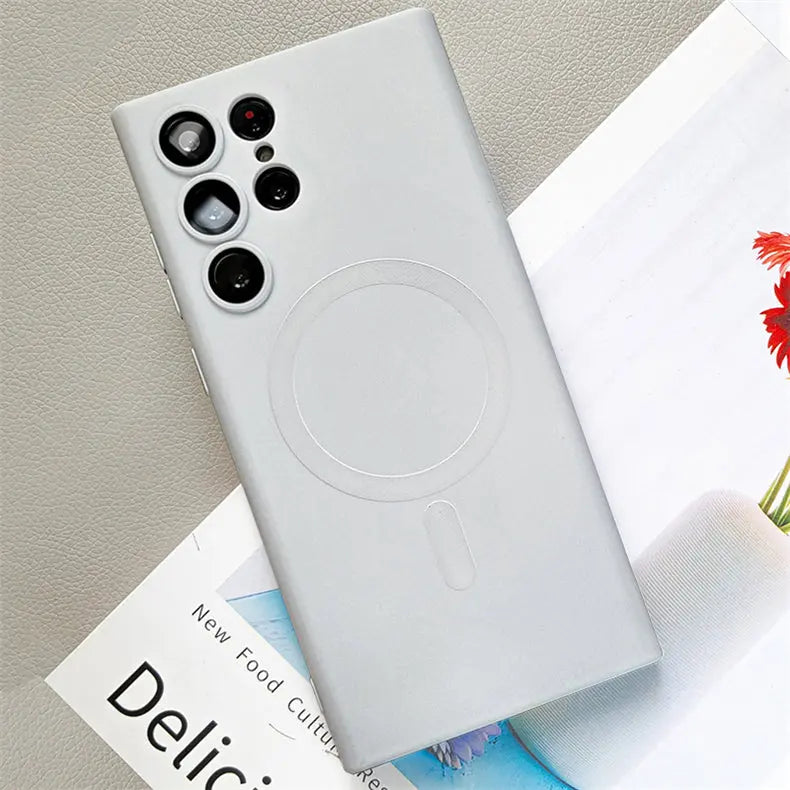 Premium Soft Silicone Magsafe Case for Galaxy S23 Ultra - caseimpec