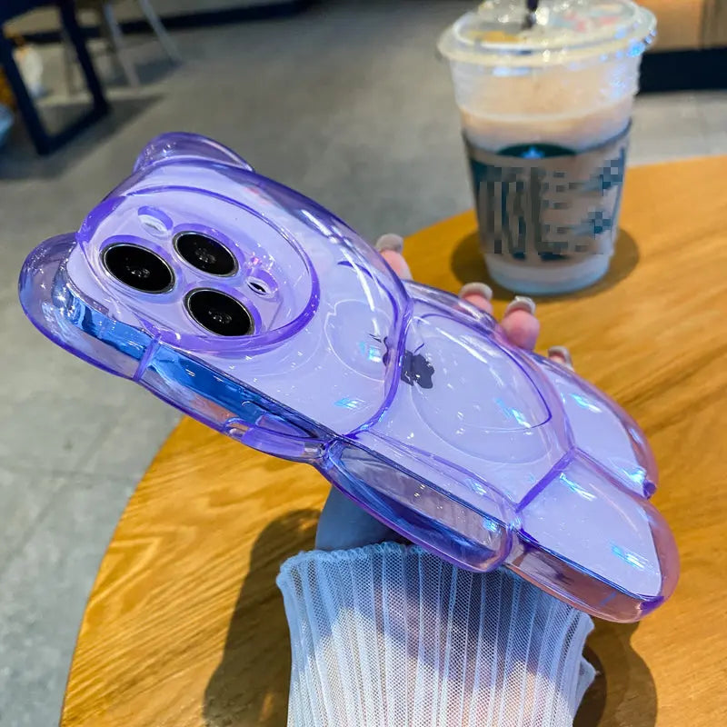 Teddy Bear Clear Phone Case For iPhones - caseimpec