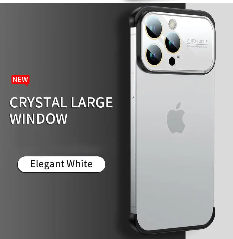 Premium Auto Focus Large Window Concept Frameless Corner Pad Case for iPhones - caseimpec