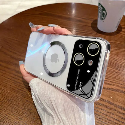 Lens Premium Non Yellowing Transparent Large Window Clear Magsafe Case For iPhones - caseimpec