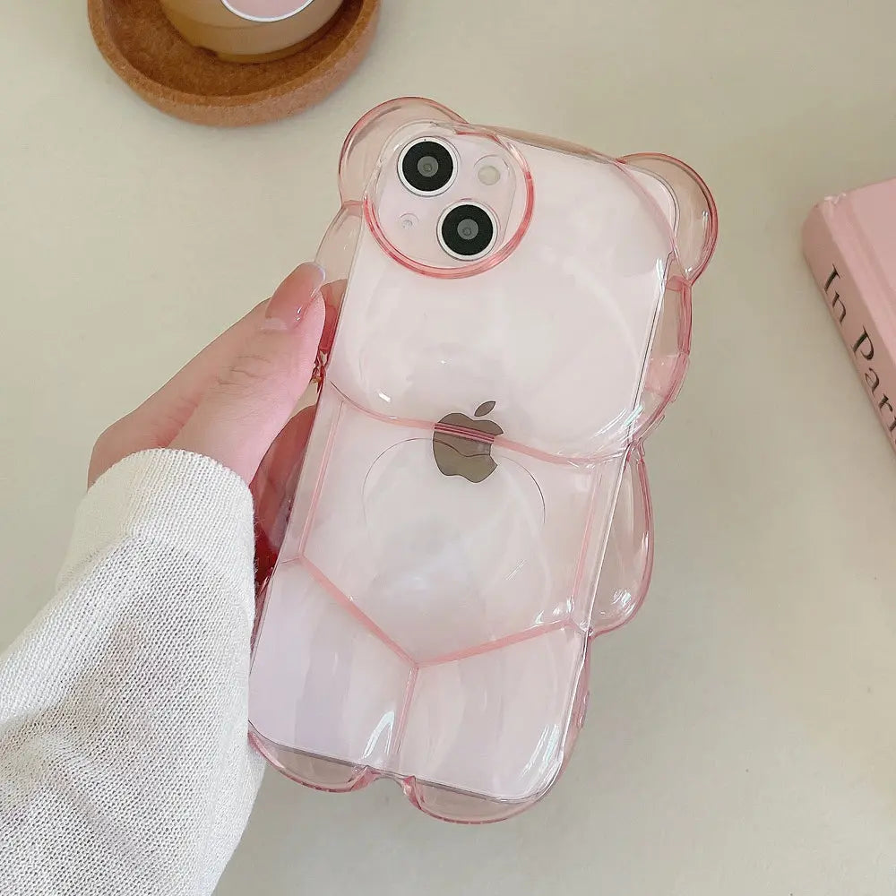 Teddy Bear Clear Phone Case For iPhones - caseimpec