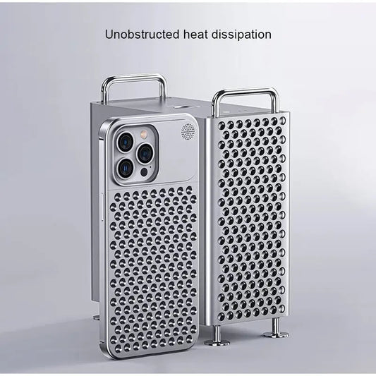 Premium Mac Pro Lattice Pattern Aeromesh Design Metal Case for iPhones - caseimpec