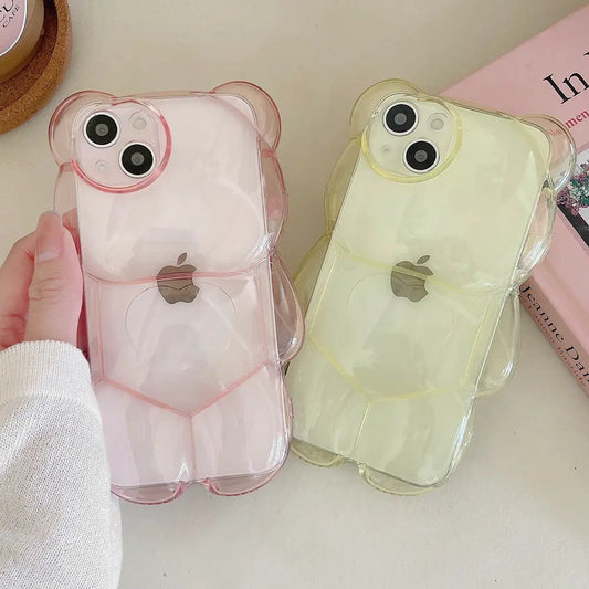 Teddy Bear Clear Phone Case For iPhones - caseimpec