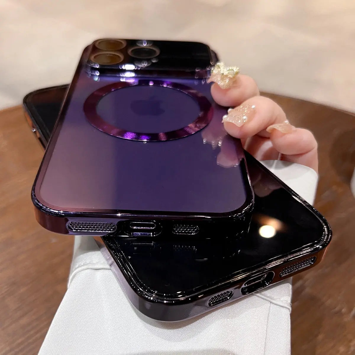 Lens Premium Non Yellowing Transparent Large Window Clear Magsafe Case For iPhones - caseimpec