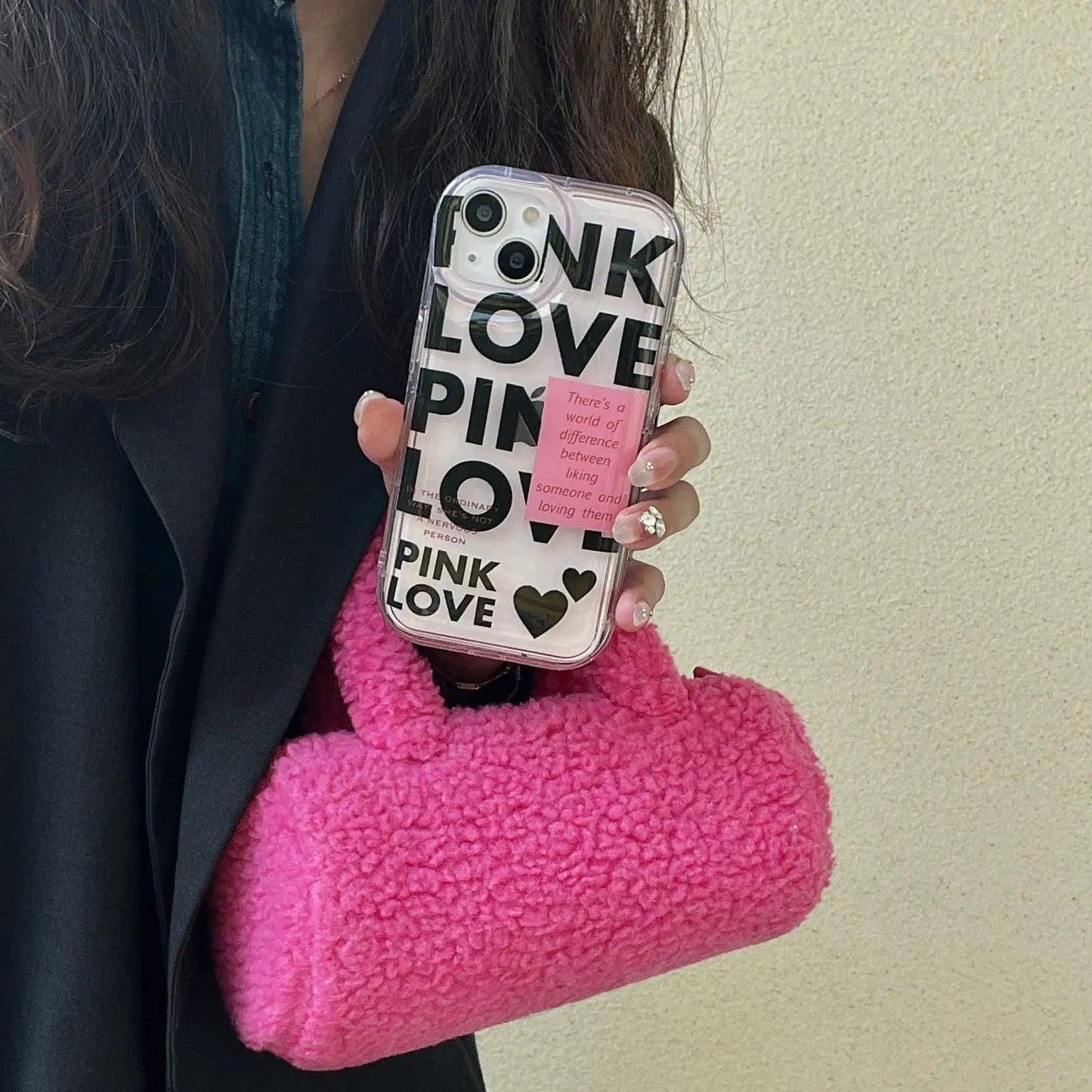 Pink Love With Pop Socket Girlish Phone Cases For iPhones 13 & 14