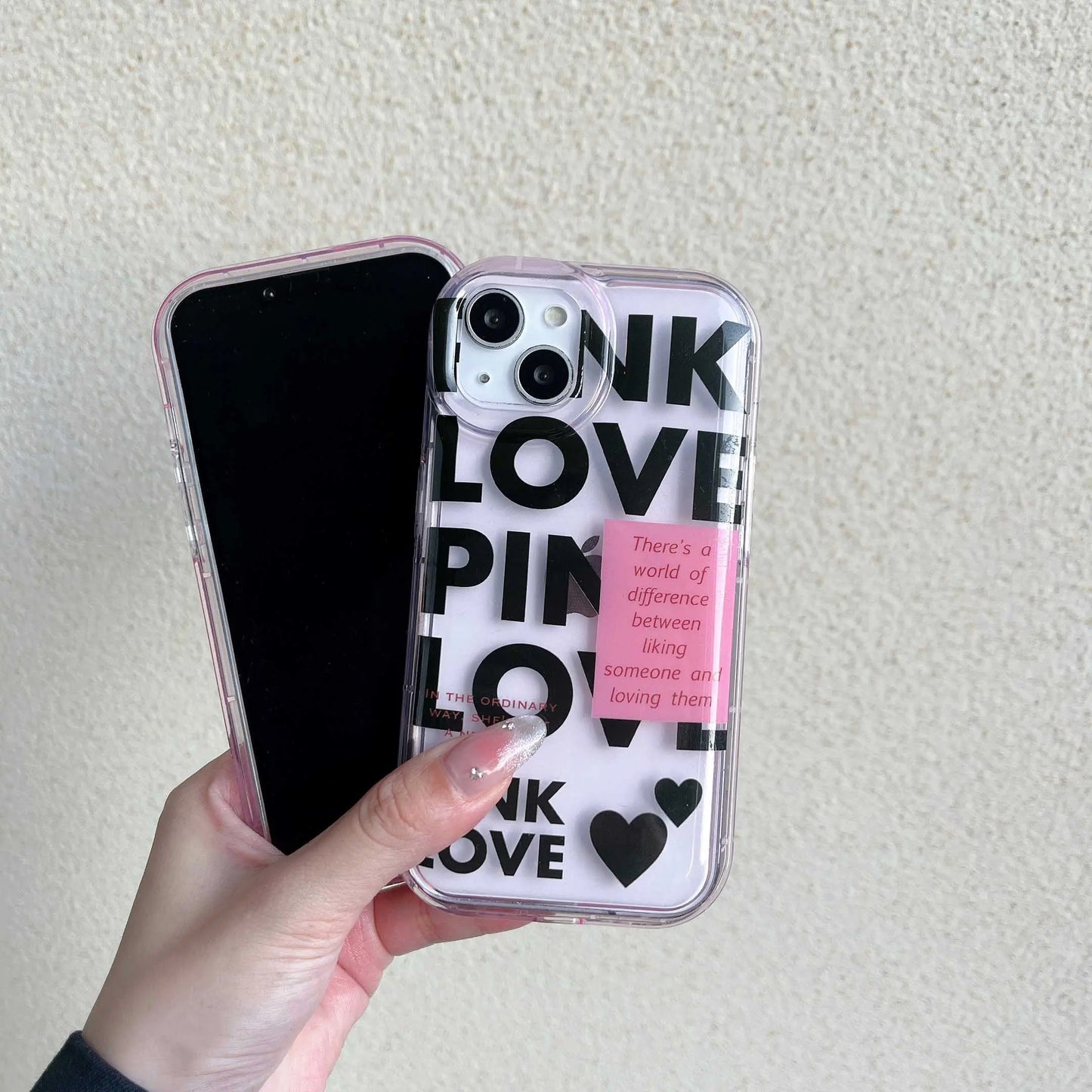 Pink Love With Pop Socket Girlish Phone Cases For iPhones 13 & 14