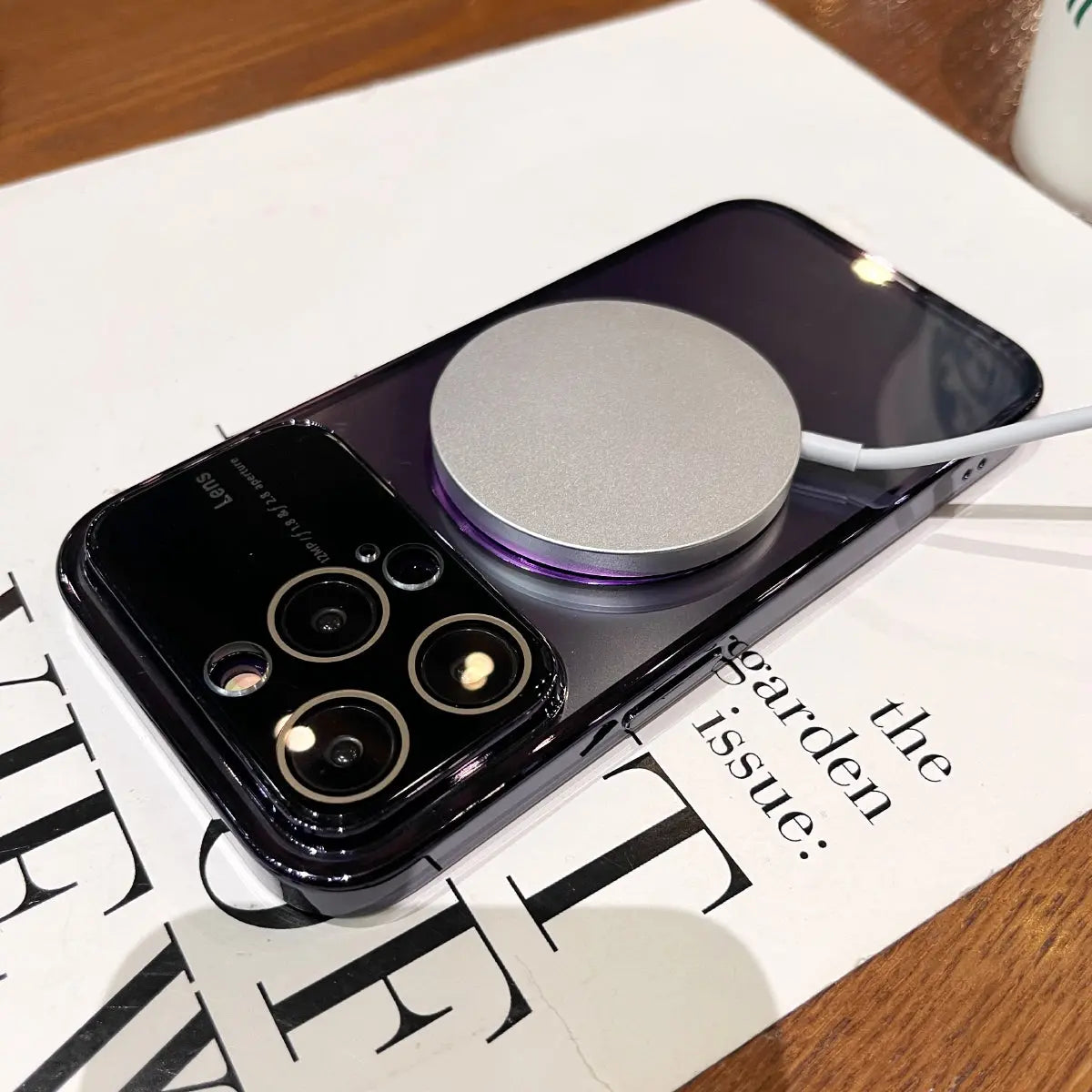 Lens Premium Non Yellowing Transparent Large Window Clear Magsafe Case For iPhones - caseimpec