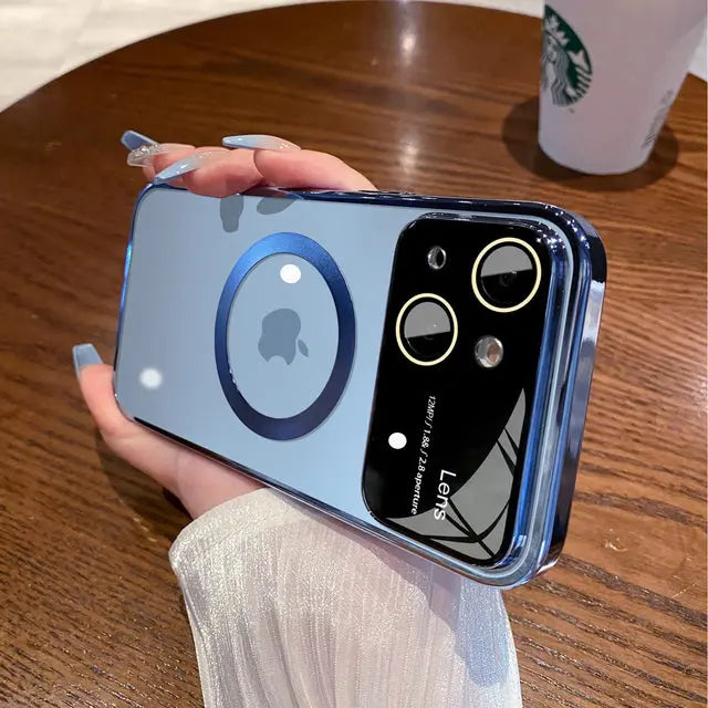 Lens Premium Non Yellowing Transparent Large Window Clear Magsafe Case For iPhones - caseimpec