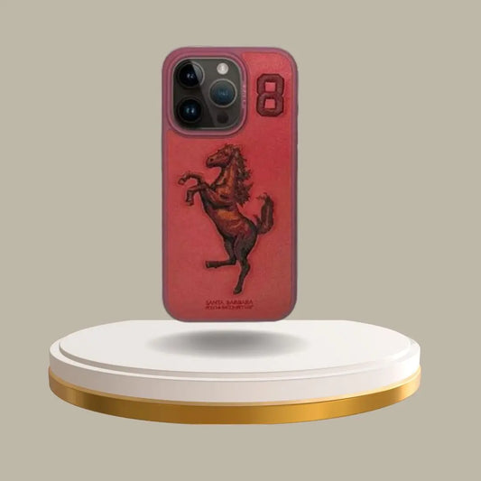 Santa Barbara Boris Series Embroided Horse Leather Back Case for iPhones - caseimpec