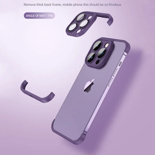 Frameless Silicone Frame Shockproof Corner Bumper Pad For iPhones - caseimpec