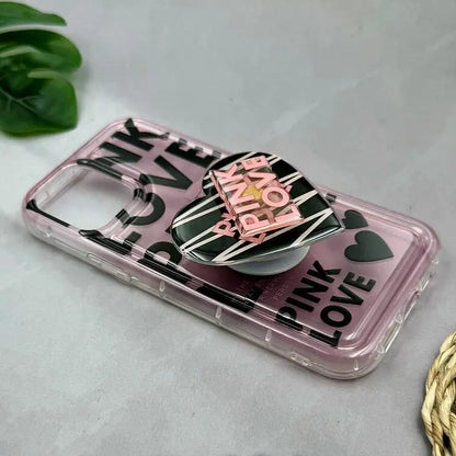 Pink Love With Pop Socket Girlish Phone Cases For iPhones caseimpac