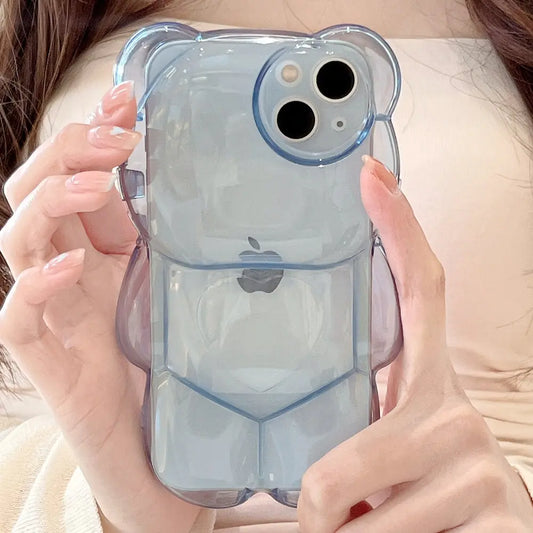 Teddy Bear Clear Phone Case For iPhones - caseimpec