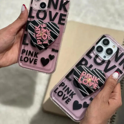 Pink Love With Pop Socket Girlish Phone Cases For iPhones caseimpac