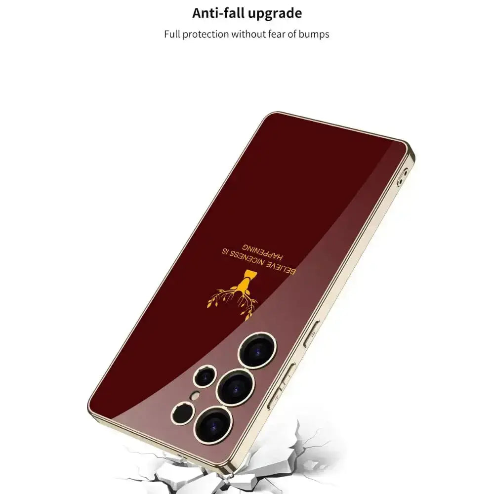 Premium Deer 9H Glass Electroplating Case For Galaxy S25 Ultra - Black caseimpec
