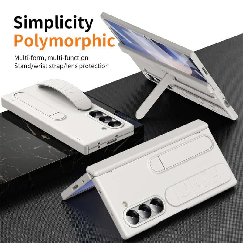 Premium Kickstand & Band Hinge Protection Silicon Case for Samsung Galaxy Z Fold 6 - Grey Caseimpec