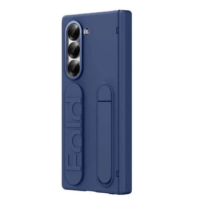 Premium Kickstand & Band Hinge Protection Silicon Case for Samsung Galaxy Z Fold 6 - Blue Caseimpec