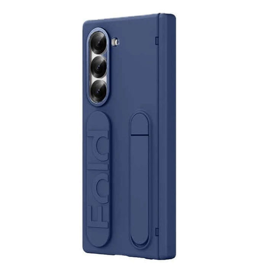 Premium Kickstand & Band Hinge Protection Silicon Case for Samsung Galaxy Z Fold 6 - Blue Caseimpec