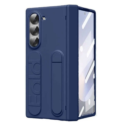 Premium Kickstand & Band Hinge Protection Silicon Case for Samsung Galaxy Z Fold 6 - Blue Caseimpec