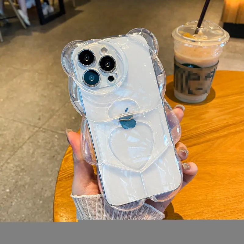 Teddy Bear Clear Phone Case For iPhones - caseimpec