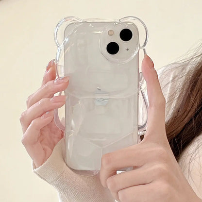 Teddy Bear Clear Phone Case For iPhones - caseimpec