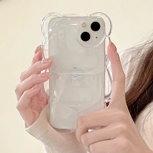 Teddy Bear Clear Phone Case For iPhones - caseimpec