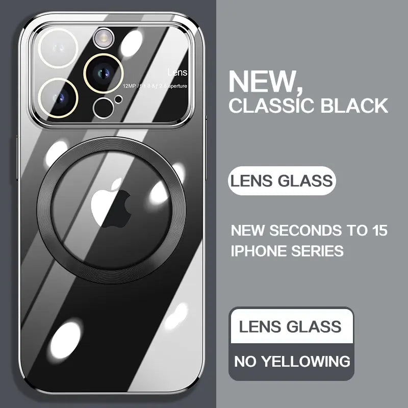 Lens Premium Non Yellowing Transparent Large Window Clear Magsafe Case For iPhones - caseimpec