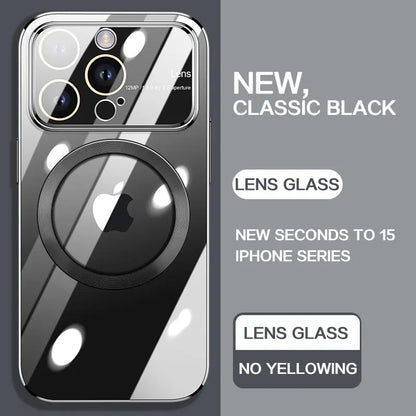 Lens Premium Non Yellowing Transparent Large Window Clear Magsafe Case For iPhones - caseimpec