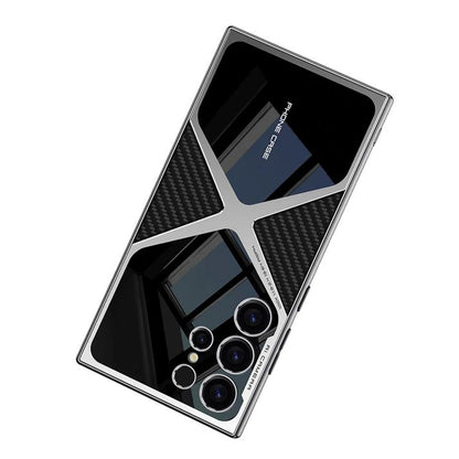 Premium Electroplated Business Flagship Style Leather Back Case for Samsung Galaxy S24 Ultra