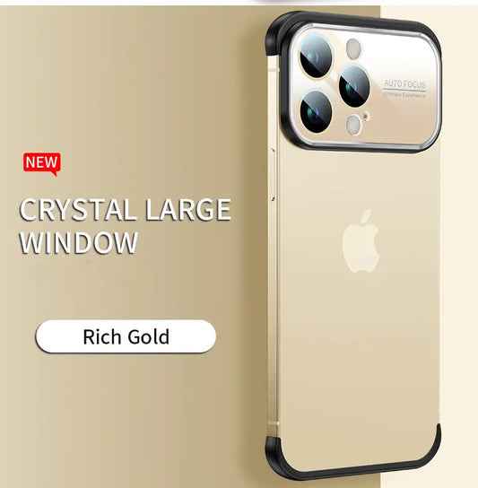 Premium Auto Focus Large Window Concept Frameless Corner Pad Case for iPhones - caseimpec