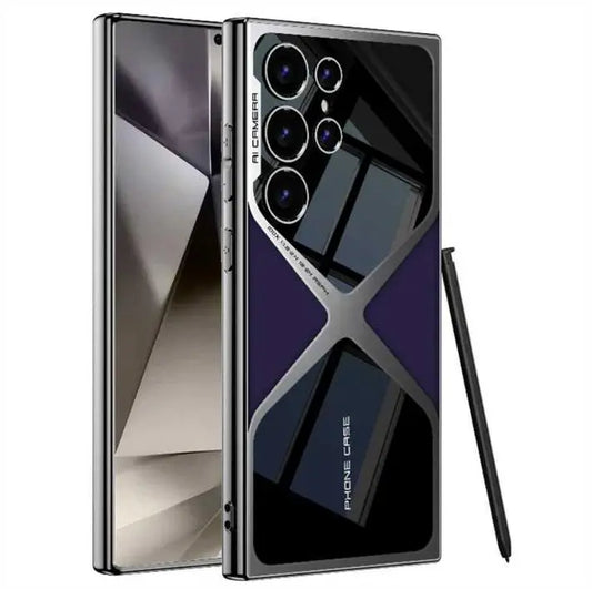 Premium Electroplated Business Flagship Style Leather Back Case for Samsung Galaxy S24 Ultra caseimpac