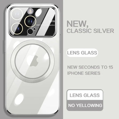 Lens Premium Non Yellowing Transparent Large Window Clear Magsafe Case For iPhones - caseimpec